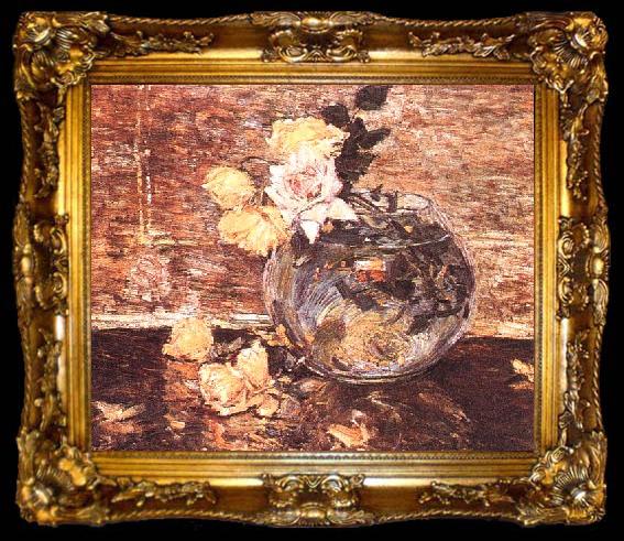 framed  Childe Hassam Vase of Roses, ta009-2